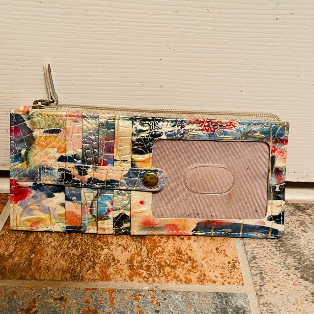 Brahmin Croc Embossed Leather Superbloom Credit Card Holder! - Picture 4 of 16